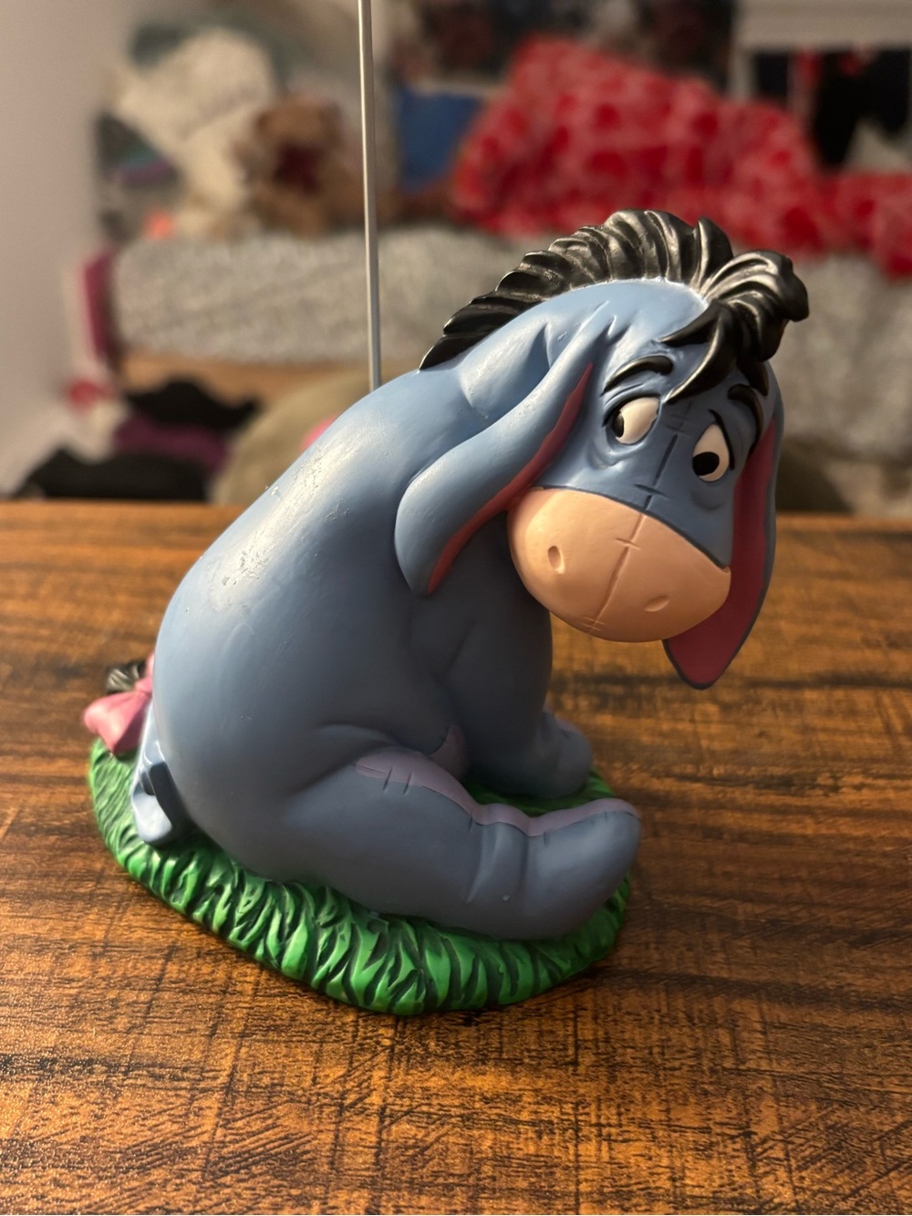 Disney Eeyore Photo Clip Figurine - Blue with Pink Accents